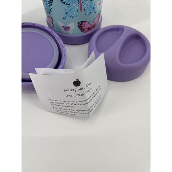 2 Pottery Barn Kids Hot & Cold Container Thermos 10 Oz Lunch Soup Butterflies - Picture 5 of 5